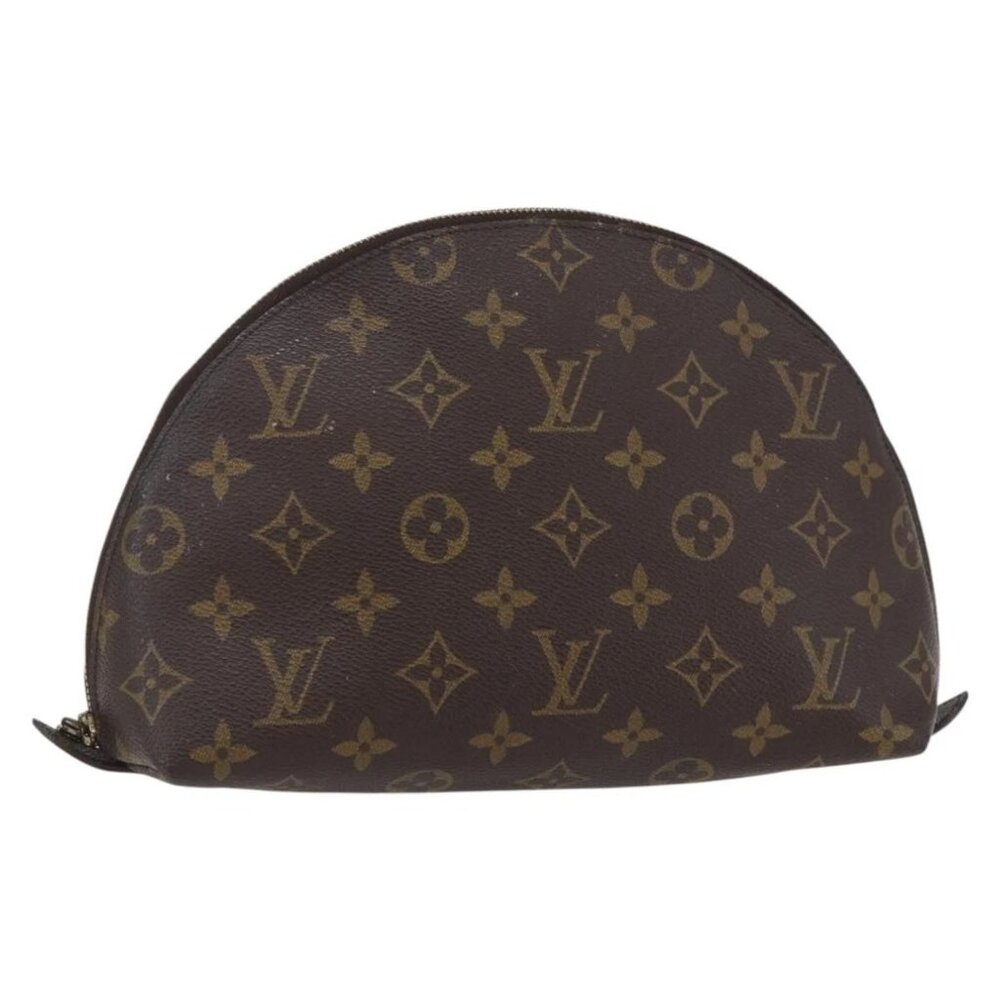 LOUIS VUITTON Monogram Trousse Demi Ronde Cosmetic Pouch M47520 LV Auth BA7198